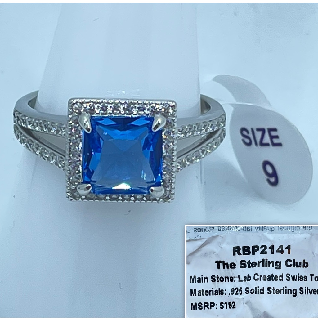 Ring Size 9 - Swiss Topaz On .925 Sterling Silver